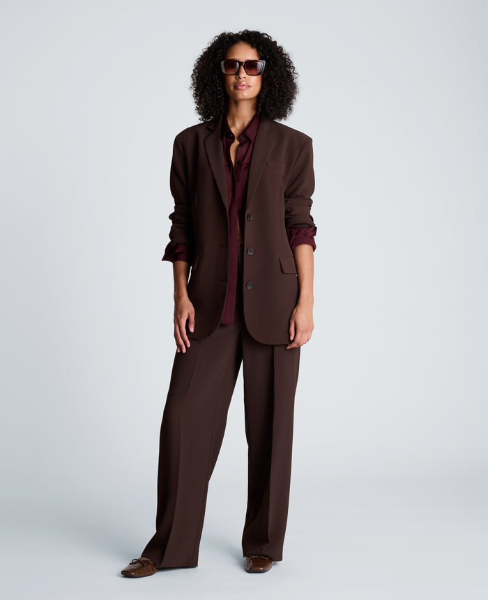 Three Button Boyfriend Jacket with Flap Pockets